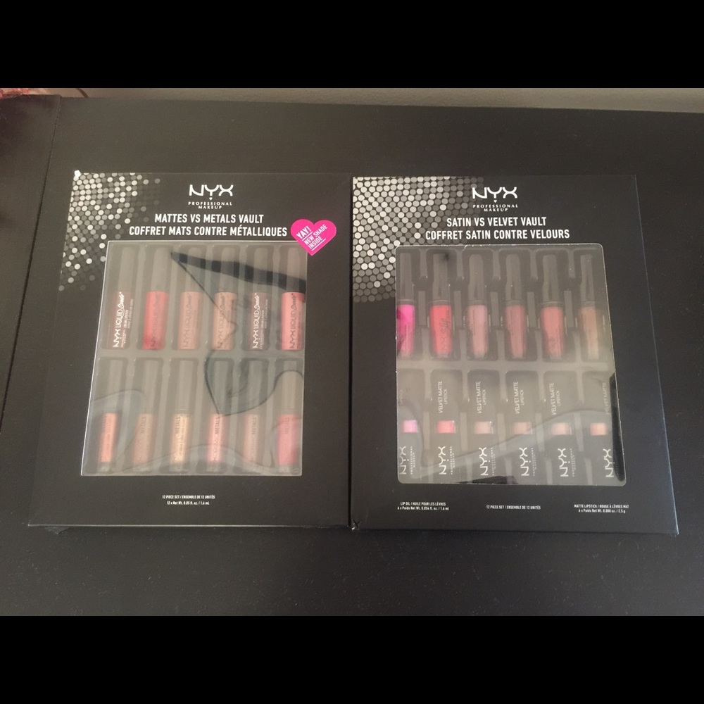 Two NYX vaults, 12 shades each, total of 24